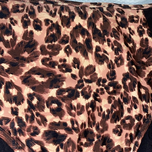 Aerie womens bikini bottom medium Animal Print High Cut cheeky black tan NWT - Picture 2 of 9